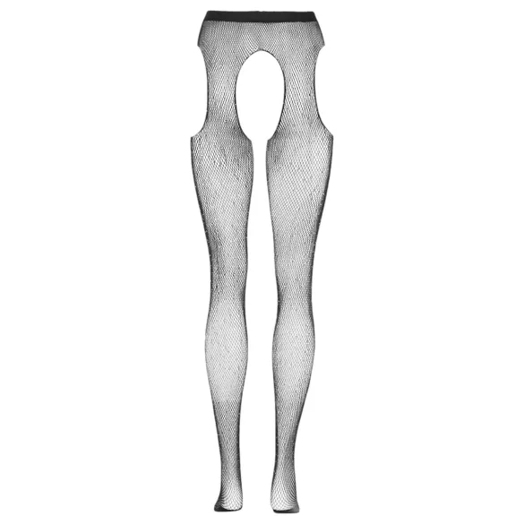 Cottelli Legwear - otevřené třpytivé punčochy - černé S-L