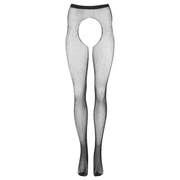 Cottelli Legwear - otevřené třpytivé punčochy - černé S-L