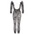 NO:XQSE - Květinové catsuit - černé (S-L)