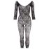 NO:XQSE - Květinové catsuit - černé (S-L)