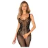 Obsessive - síťované otevřené body - průhledné černé - S-L