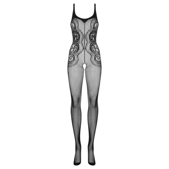 Obsessive - síťované otevřené body - průhledné černé - S-L