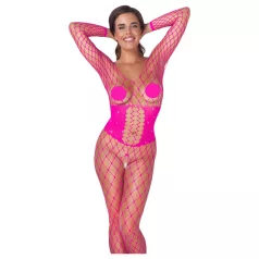 Cottelli - síťované catsuit - růžová - S-L