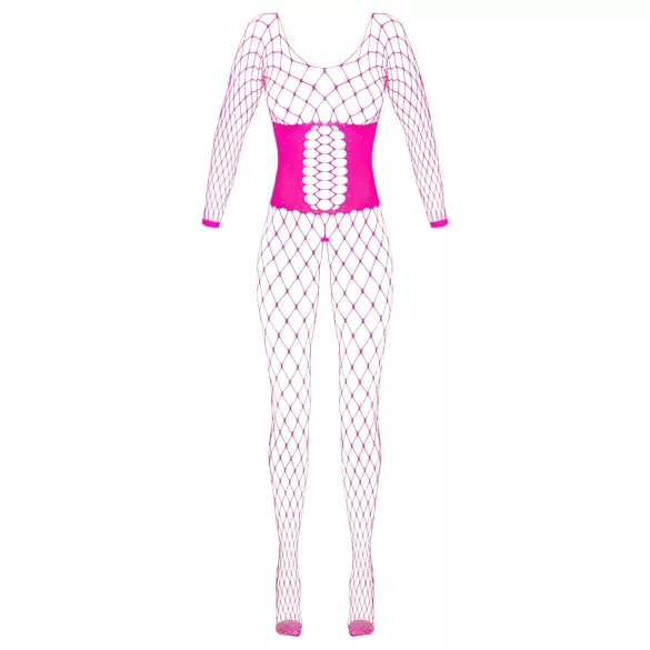 Cottelli - síťované catsuit - růžová - S-L