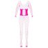 Cottelli - síťovaný catsuit (růžový) - S-L