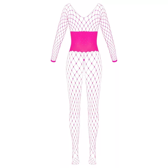 Cottelli - síťované catsuit - růžová - S-L