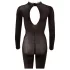 Cottelli - průhledný catsuit s otevřeným rozkrokem (černý) - S/M