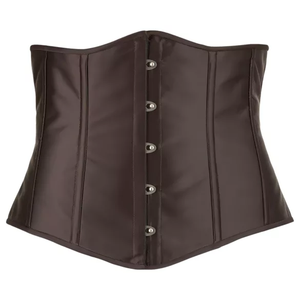 Cottelli Plus Size - saténový korzet - černý - 3XL