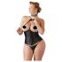 Cottelli Plus Size - saténový korzet (černý) - 4XL