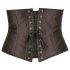 Cottelli Plus Size - saténový korzet (černý) - 4XL