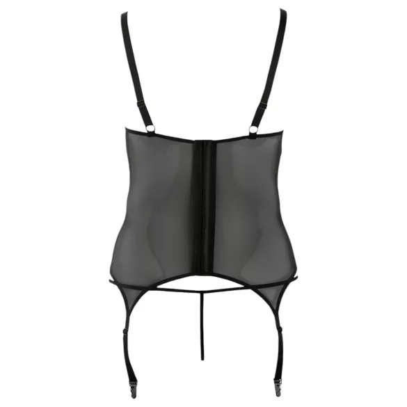 Cottelli - Dámský top s květinovým vzorem - plus size - černý
