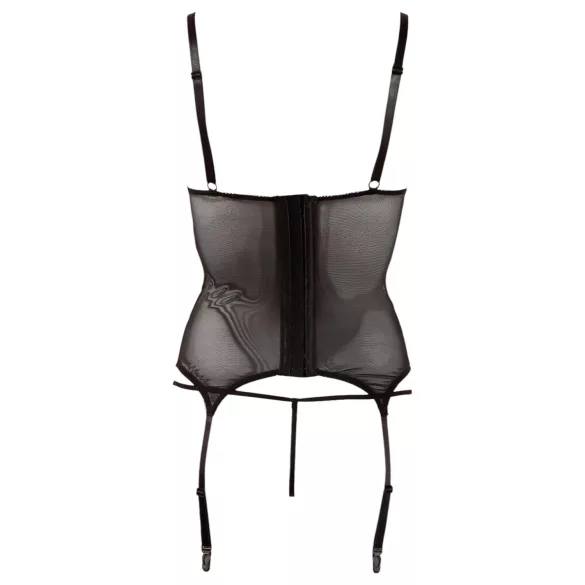 Cottelli - dámský top - lesklé pruhy, průhledný - černý - L