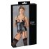 Cottelli Bondage - lesklý top s podprsenkou a pouty (černý) - XL