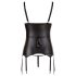 Cottelli Bondage - lesklý top s podprsenkou a pouty (černý) - XL