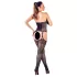 Mandy Mystery - vzorovaný síťovaný set s halter krkem - černý (S-L)