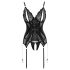 Cottelli - krajkový otevřený top a tanga (černé)