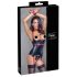 Cottelli Bondage - Lesklý top s podpěrou prsou a obojkem (černý) - XL