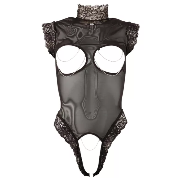 Abierta Fina - erotické body - síťované - černé - L