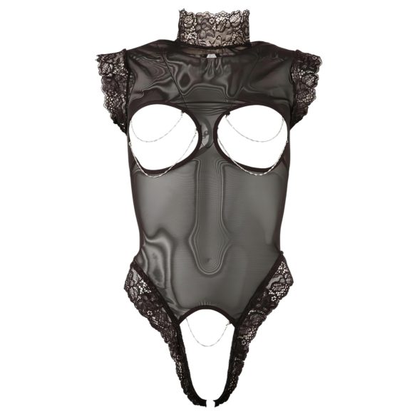 Abierta Fina - erotické body - síťované - černé - XL