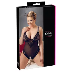 Cottelli Plus Size - krajkové body - černé