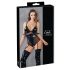 Cottelli Bondage - lesklé body s pouty (černé)