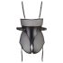 Cottelli Bondage - lesklé body s pouty (černé) - XL