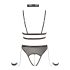 Cottelli Bondage - otevřený body s řetězy (černý) - XL