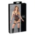 Cottelli Bondage - body s kovovými kroužky a pouty na ruce - černé - M