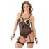 Cottelli Bondage - kovové body s kroužky a pouty (černé) - XL