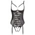 Abierta Fina - jiskřící otevřené krajkové body (černé) - 85C/L