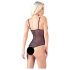 Cottelli - krajkované, perlové otevřené body (černé) - L