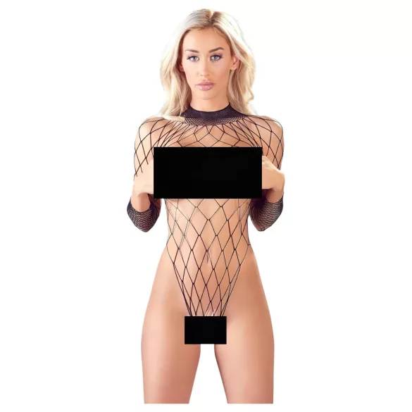 NO:XQSE - černé síťované body s dlouhým rukávem (S-L)