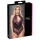 Cottelli Plus Size - krajkové body s květinovým vzorem - černá/fialová