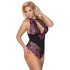 Cottelli Plus Size - květinové body (černo-fialová)