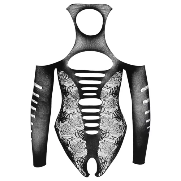 NO:XQSE - dámské body s mašlí - dlouhý rukáv - černé S-L