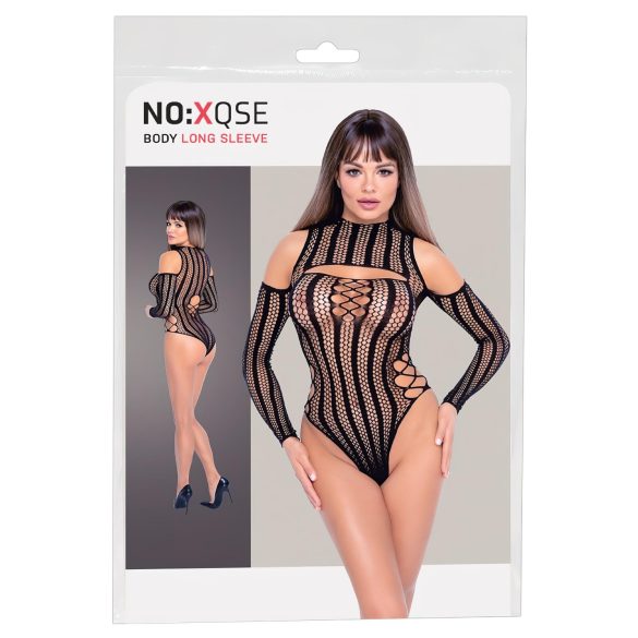 NO:XQSE - síťovaný body s dlouhým rukávem - černý (S-L)