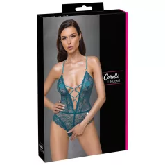   Cottelli - krajkové šněrovací otevřené body (zelené) - XL