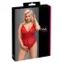 Cottelli Curves - krajkové body - průsvitné - červené - 2XL