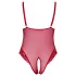 Cottelli Curves - krajkové body - průsvitné - červené - 2XL