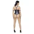 Cottelli Bondage - lesklé otevřené body s kroužky - černé