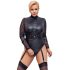 Cottelli Bondage Plus Size - krajkový body s rukávy (černý) - 2XL
