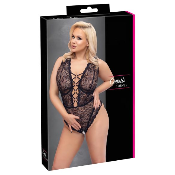 Cottelli Curves Plus - průhledné vzorované body (černé)
