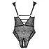 Cottelli Curves Plus Size - transparentní vzorované body - černé