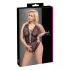 Cottelli Curves Plus Size - transparentní vzorované body - černé - 90D/XL
