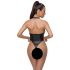 Cottelli Party - Lesklé body s nákrčníkem (černé) - XL