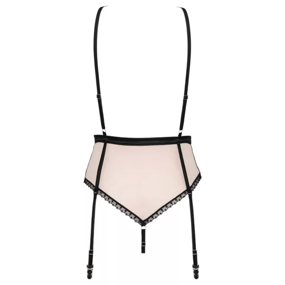 Obsessive - body s podvazky - růžová - L/XL