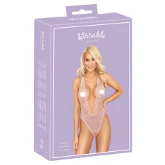 Kissable - krajkový body - růžová - L/XL