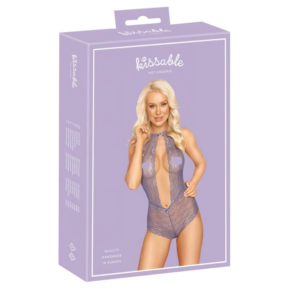 Líbivý - krajkované body s nákrčníkem (fialové)