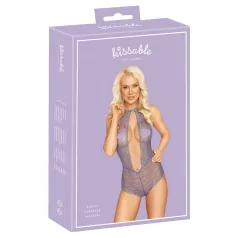   Kissable - krajkové body s límečkem na krk - fialová - L/XL