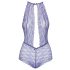 Líbivý - krajkované body s nákrčníkem (fialové) - L/XL